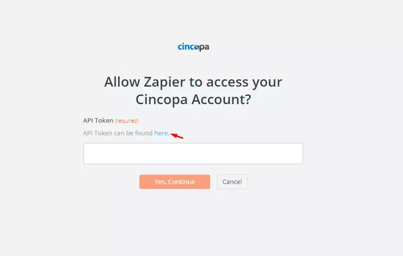 Zapier get Cincopa API key